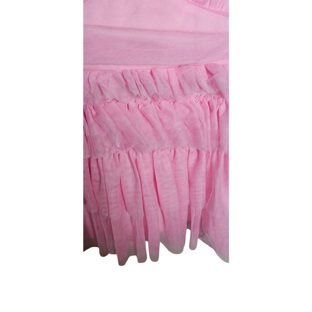 New without tags Lulus Pink Tulle Pleated Sleeveless Tiered Mini Dress SZ XL - Picture 6 of 11